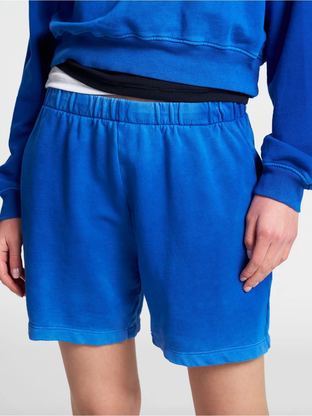 Cotton Citizen Electric Blue Elastic-Waist Athletic Shorts